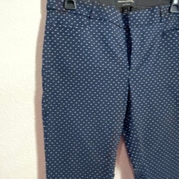Banana republic sloan crop pants navy blue polkadot size 4 - Picture 2 of 9